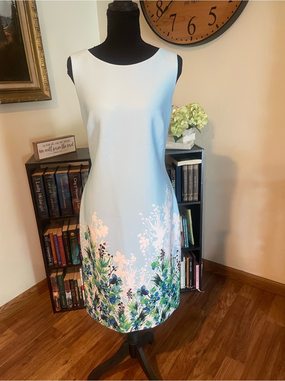 Calvin Klein Light Blue Floral Midi Dress